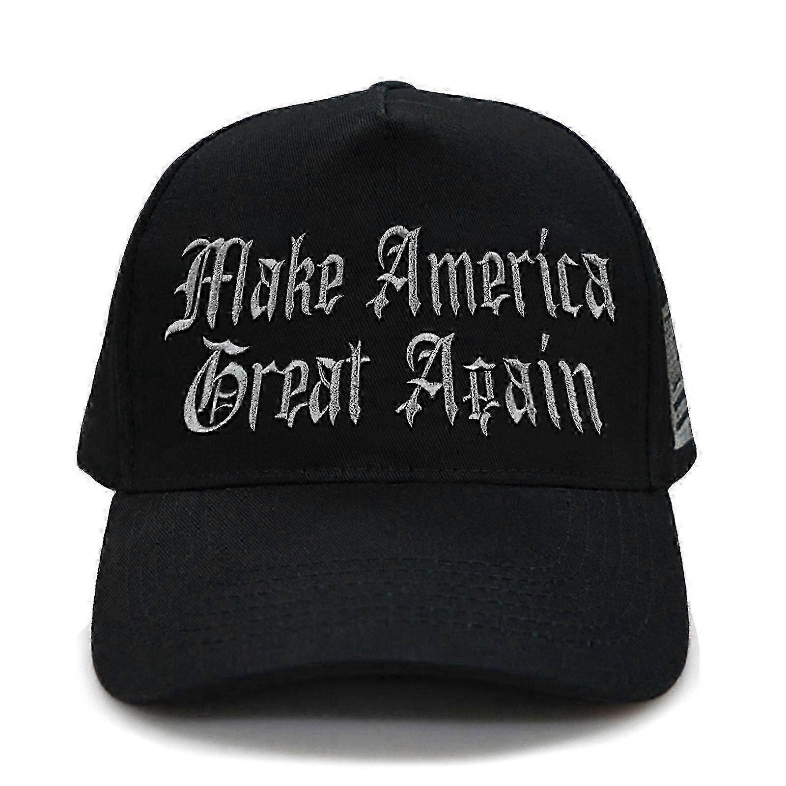 Dark Gothic Macaque Trump Cap Black MAGA Never Surrender Hat, Adjustable, Breathable