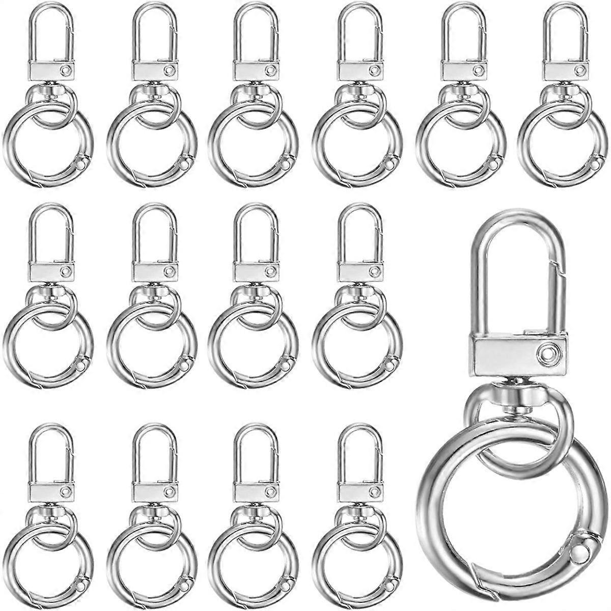 15-Pack Lobster Claw Clasp, Swivel Trigger Snaps Spring Clasps Hooks for Keychain Buckle/Lanyard, Sp