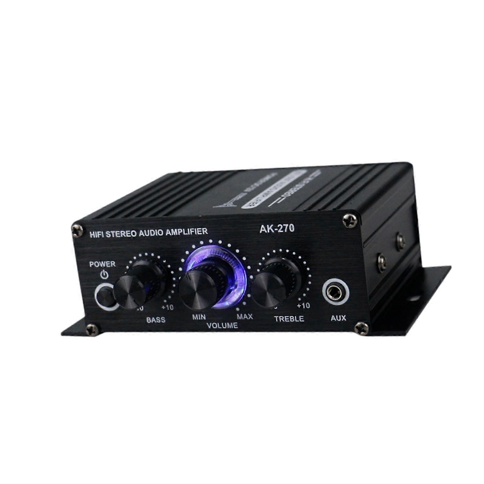 Stereo Audio Amplifier 20W+20W Dual Channel Mini Power Amp Clear Sound for Speakers with AUX RCA