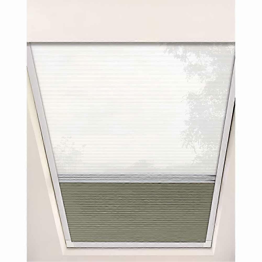 Honeycomb Skylight Blinds for Sloped Windows, Thermal Insulated with Durable Aluminum Frame, Beige Grey 1x1.2m