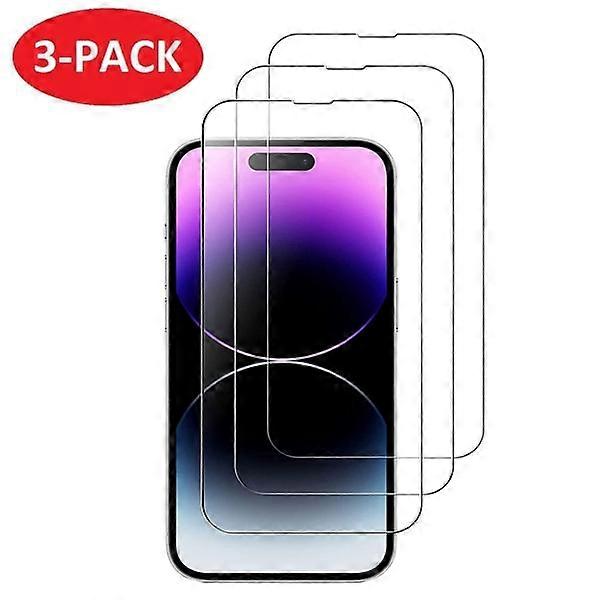 3-Pack - compatible with iPhone 15 Plus Tempered Glass Screen Protector