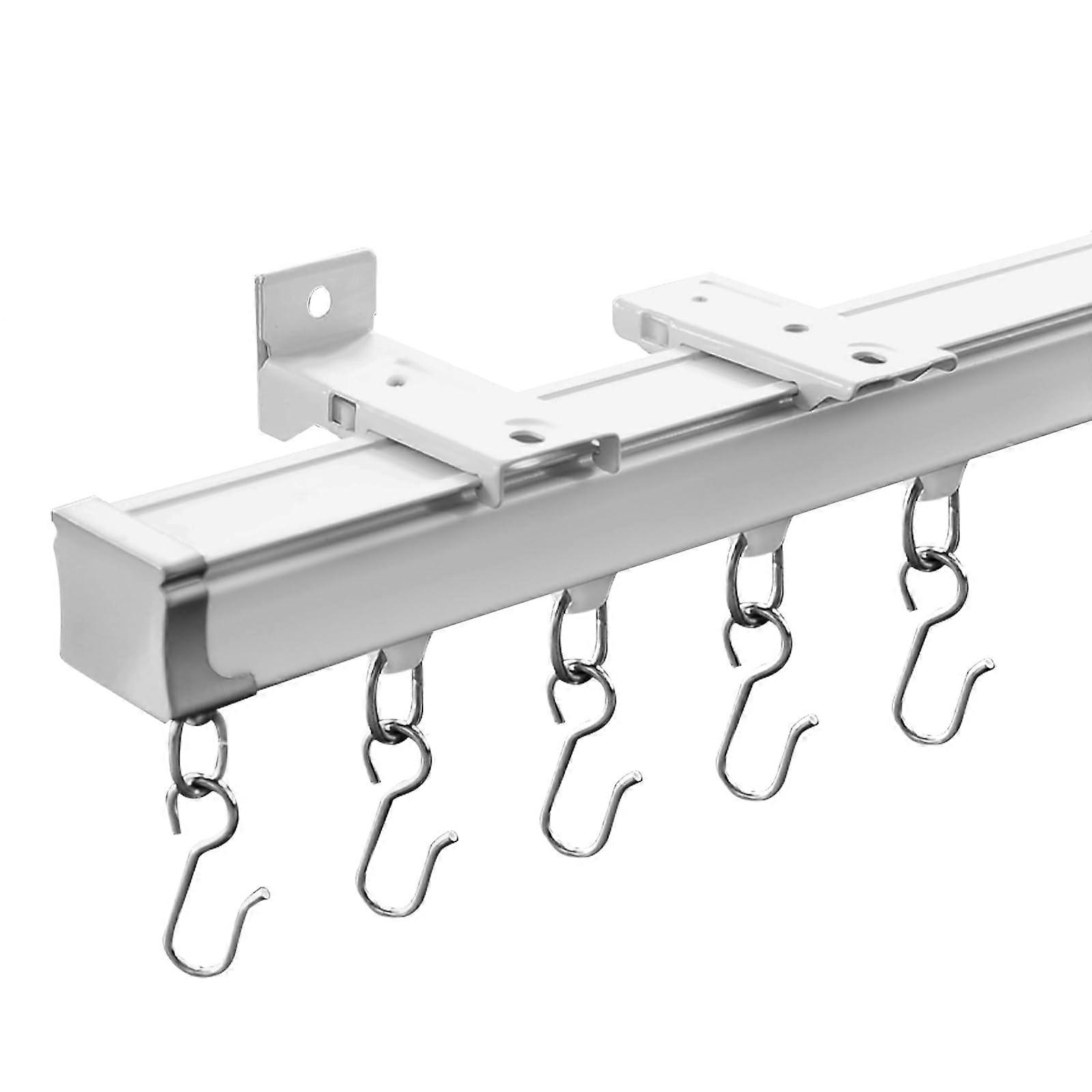 Ceiling Curtain Track System for Room Divider, Heavy Duty Silent Glide, Wall or Ceiling Mount 6ft9ft White