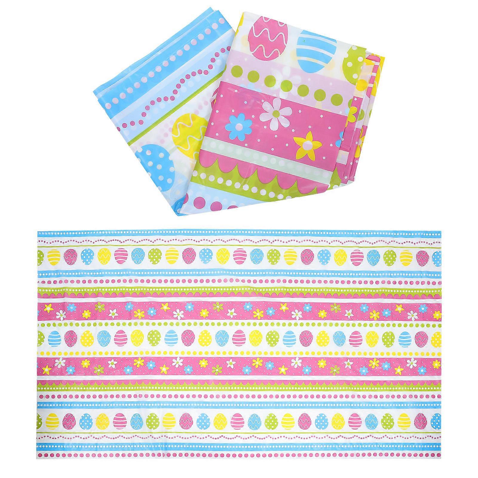 Table Decor Rectangular Table Cloth Easy to Assemble and Use PEVA Material 229X137CM 2Pcs