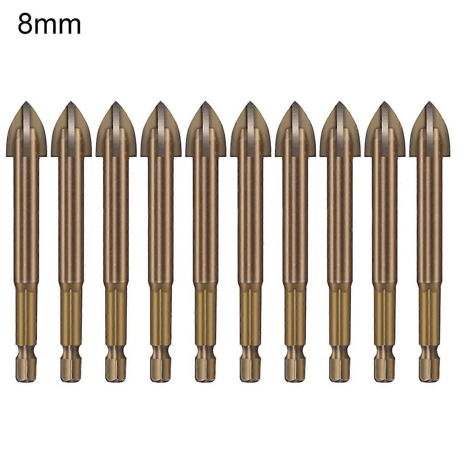 10pcs Hex Shank Drill Bit Cross Head High Hardness Fast Sturdy Efficient Cross Triangle Drill Bit For Electric Drill