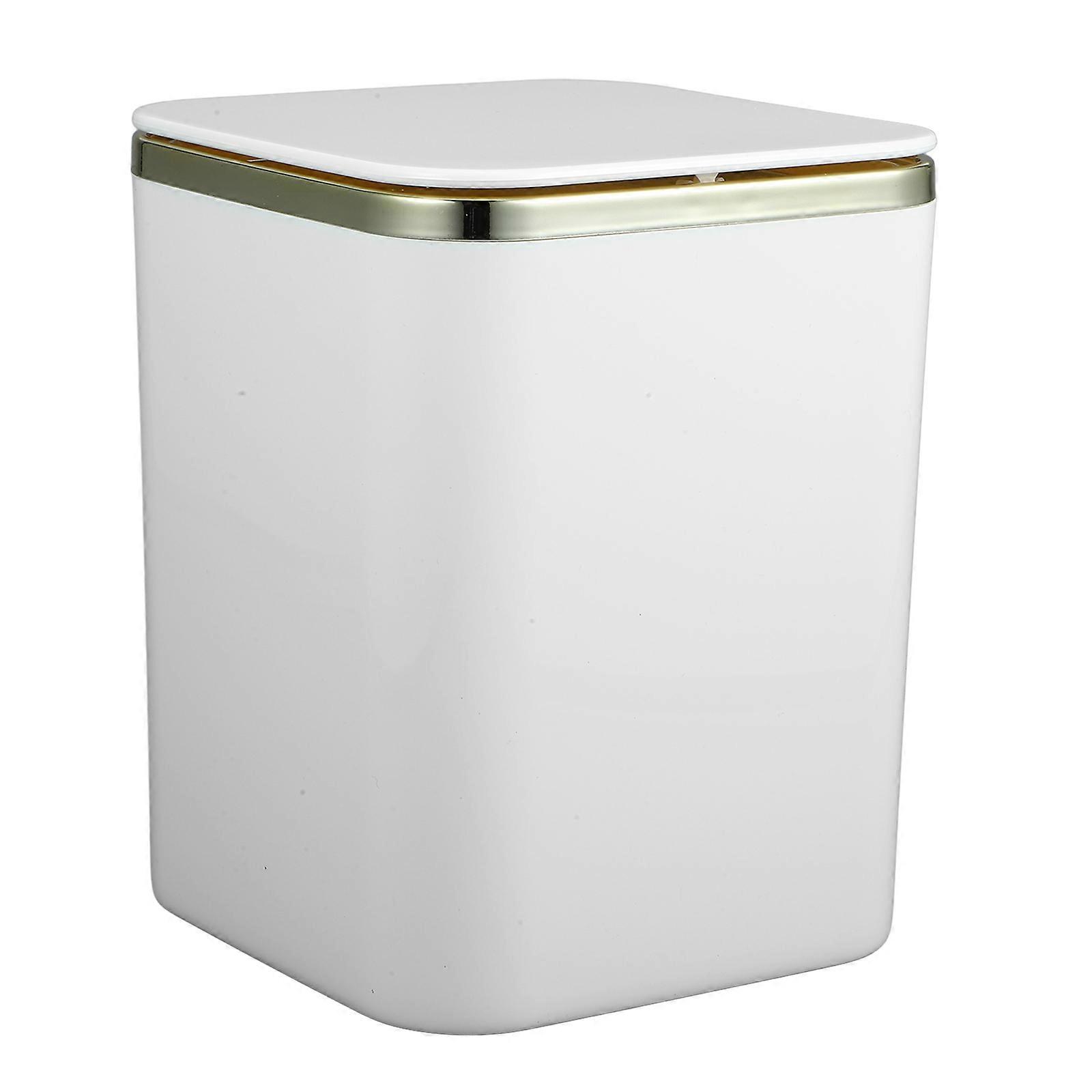 Mini Trash Can with Lid Mini Desk Trash Can for Storage White Bin