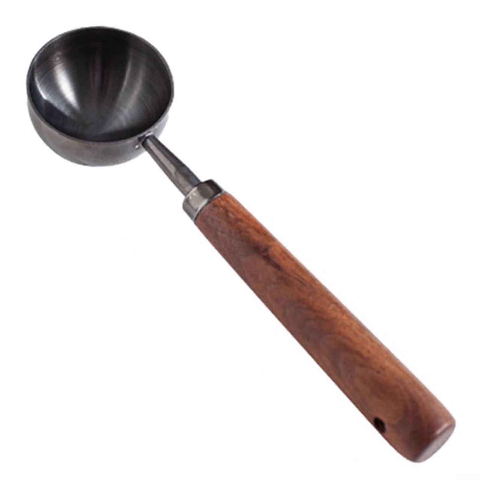 304 Stainless Steel Coffee Measuring Spoon with Ergonomic Walnut Handle 30ml for Kitchen Use