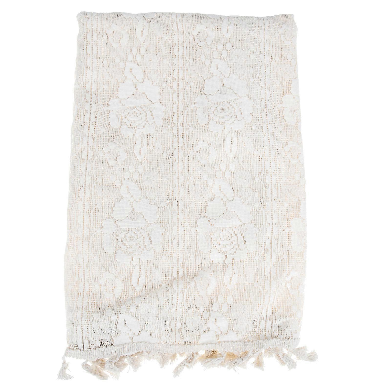 Ivory Retro Table Cloth Decorative Tablecloth for Home Use 2Pcs