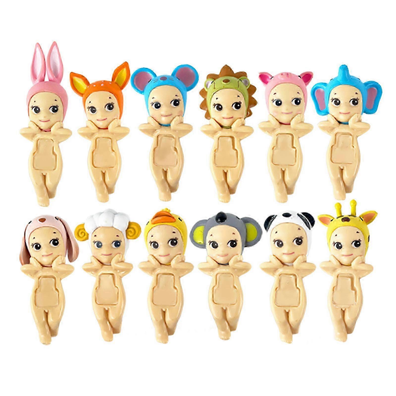 Sonny Angel Figurine Set for Table Decors Lovely Hippers Angel Baby Figure Statue House Ornament Cake Car Decors 12pcs 25-26