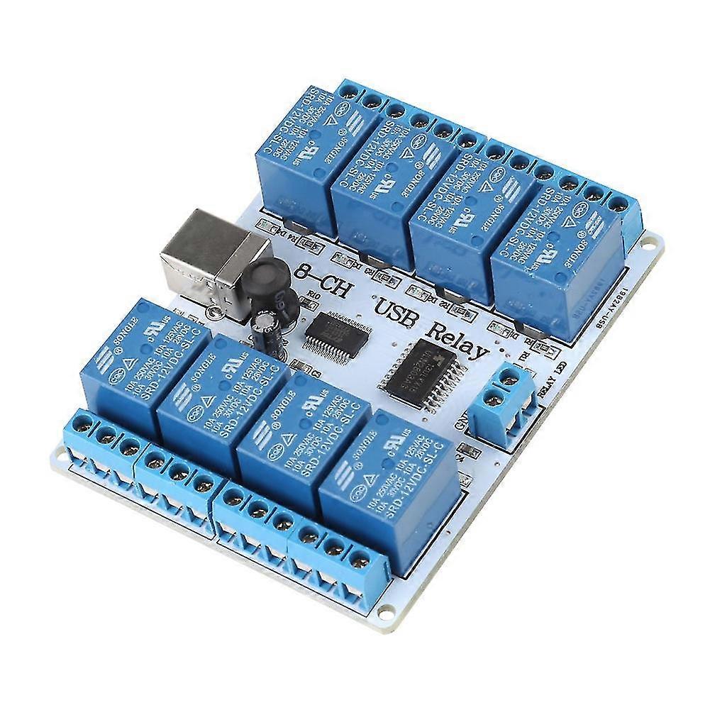 26-27 8-channel 12VDC Type B USB Relay Board Module Controller for Automation Robotics