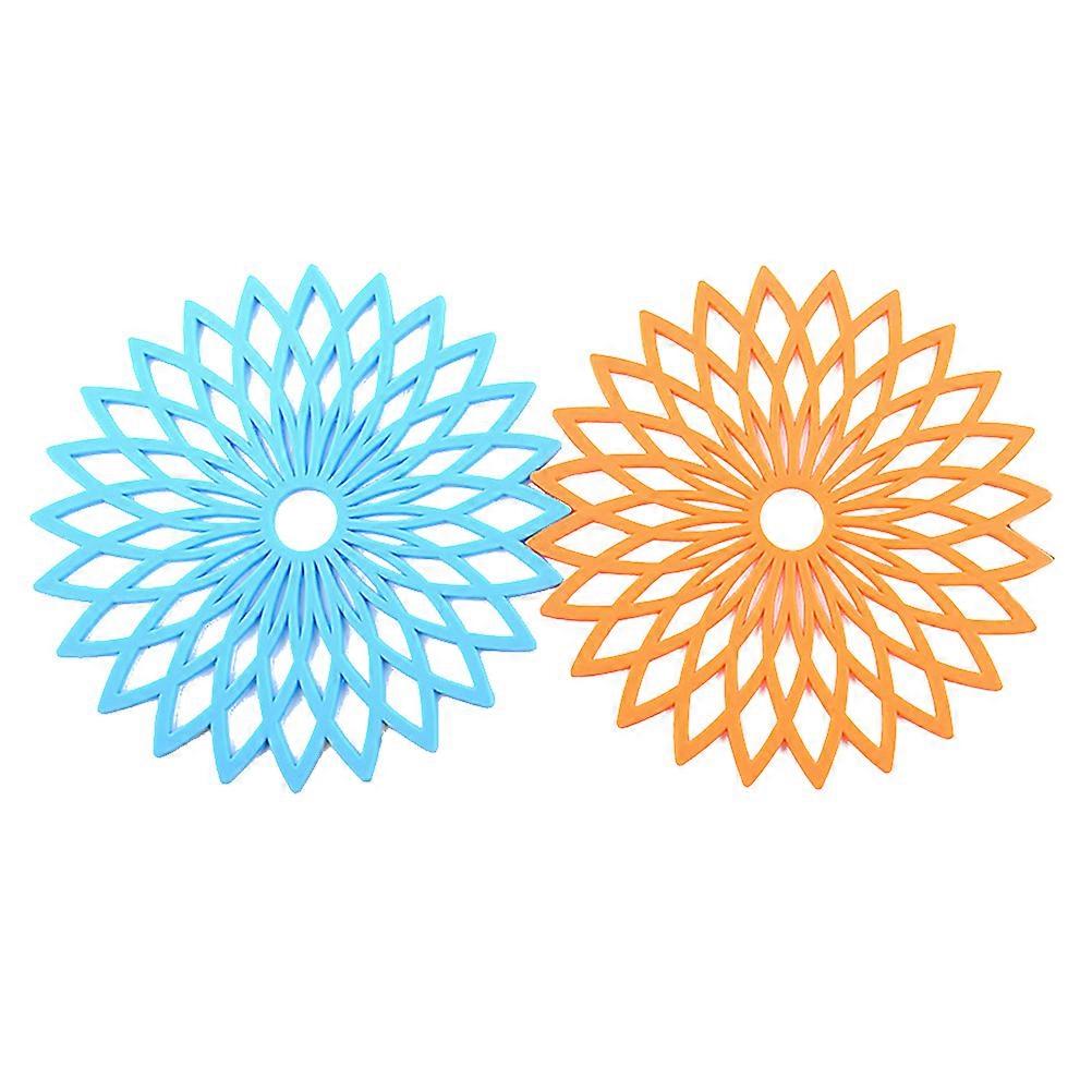 Flower Silicone Hot Pad Insulation Mat for Kitchen Use 2Pcs Multi-Purpose