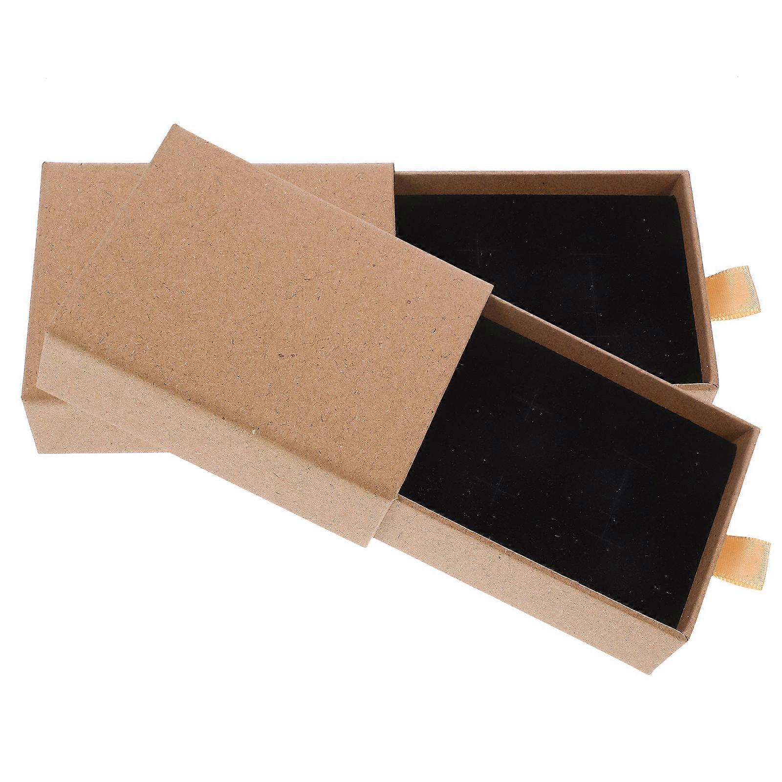 Ring Box Jewelry Gift Boxes for Packaging 8Pcs Brown Small Gift Boxes