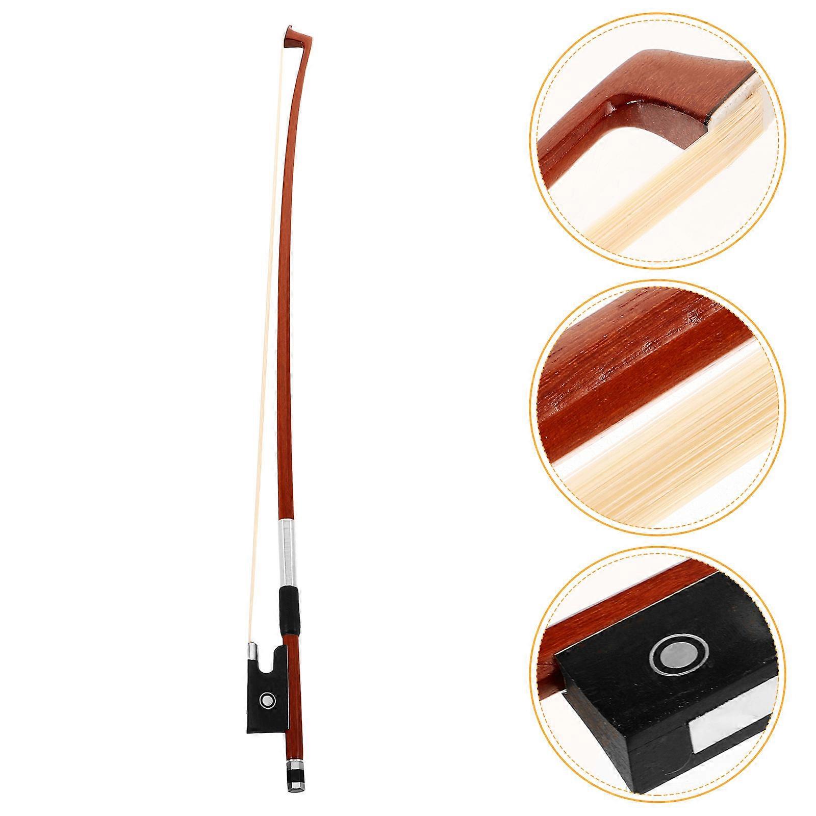 Wood Violin Bow 4Pcs Replacement for Playing Instrument Accessory