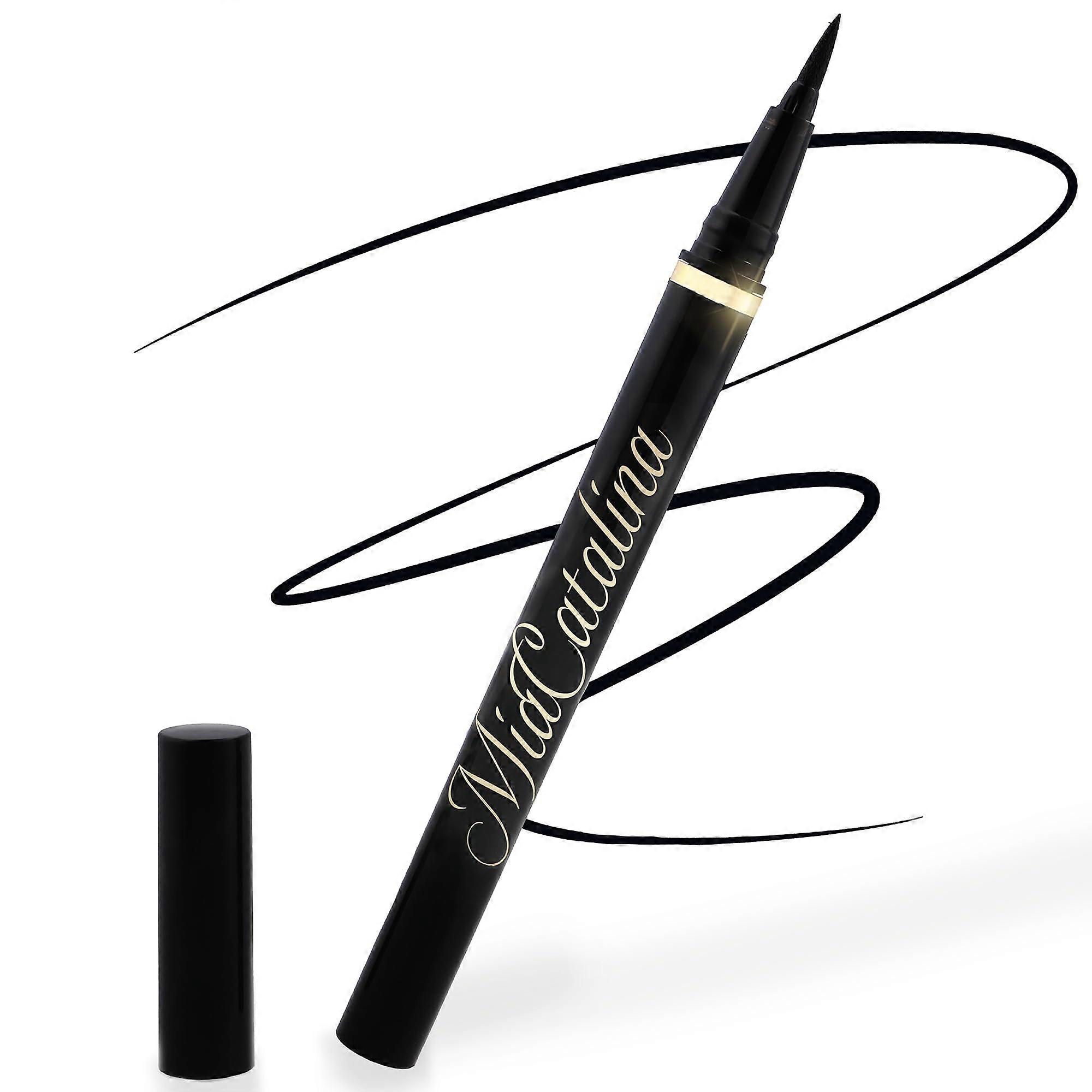 Waterproof Liquid Eyeliner Pen Jet Black Long Lasting Smudge Proof Precision Felt Tip