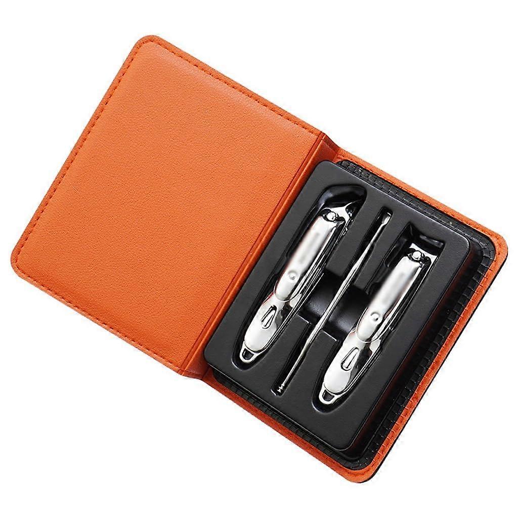 Nail Clipper Set with Precision Curved Blade, Professional Pedicure Tools in Compact Leather Case