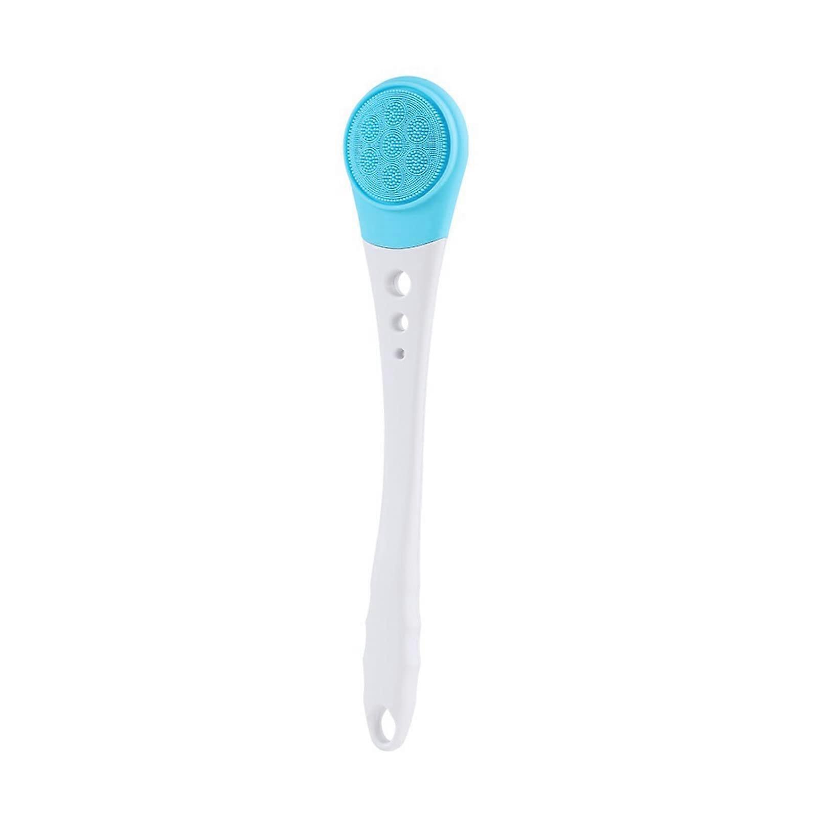 Bath Back Scrubber Long Handle DoubleSided Brush for Shower Gentle Exfoliation Waterproof Blue