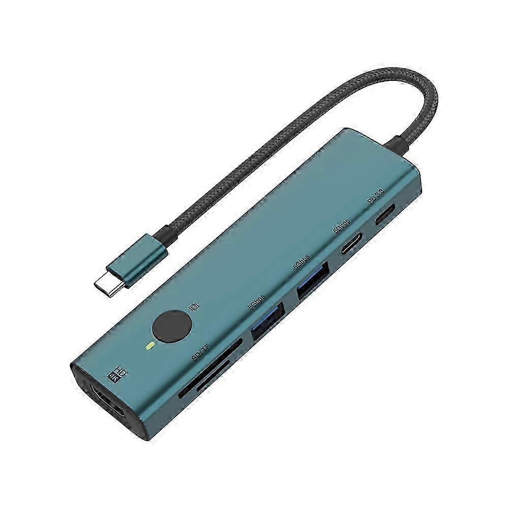 USB 3.0 Hub 7-Port Docking Station with 4K HDMI, Sleep Screen Function, Portable Adapter