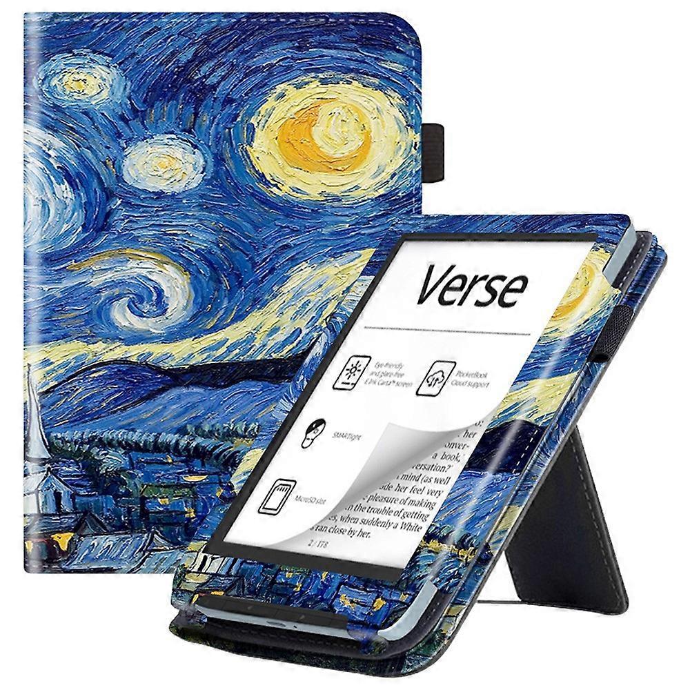 For PocketBook Verse PB629 E-Reader Case Kickstand PU Leather Flip Cover Support Auto Wake/Sleep