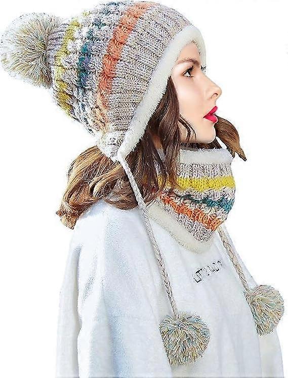General winter hat, knitted hat with pom-poms