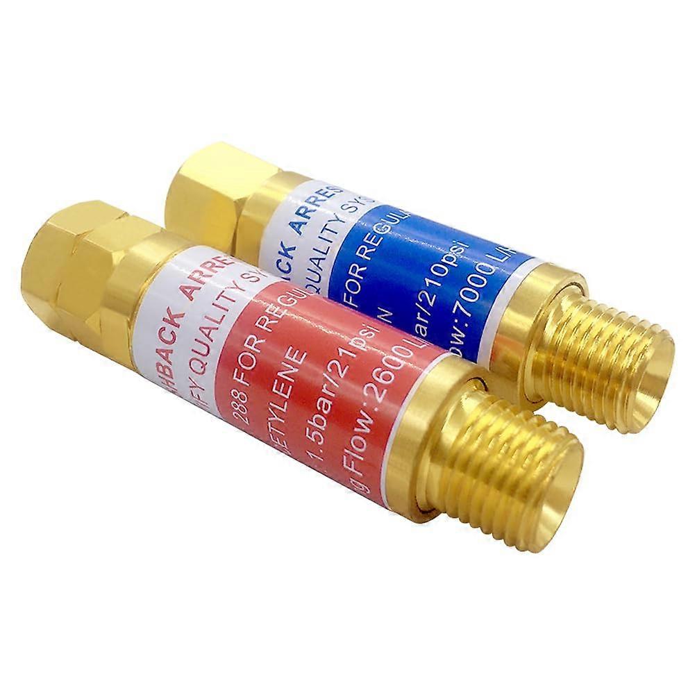Oxy Acetylene Flashback Arrestor Set Solid Brass B Size Regulator End Enhanced Safety Valves