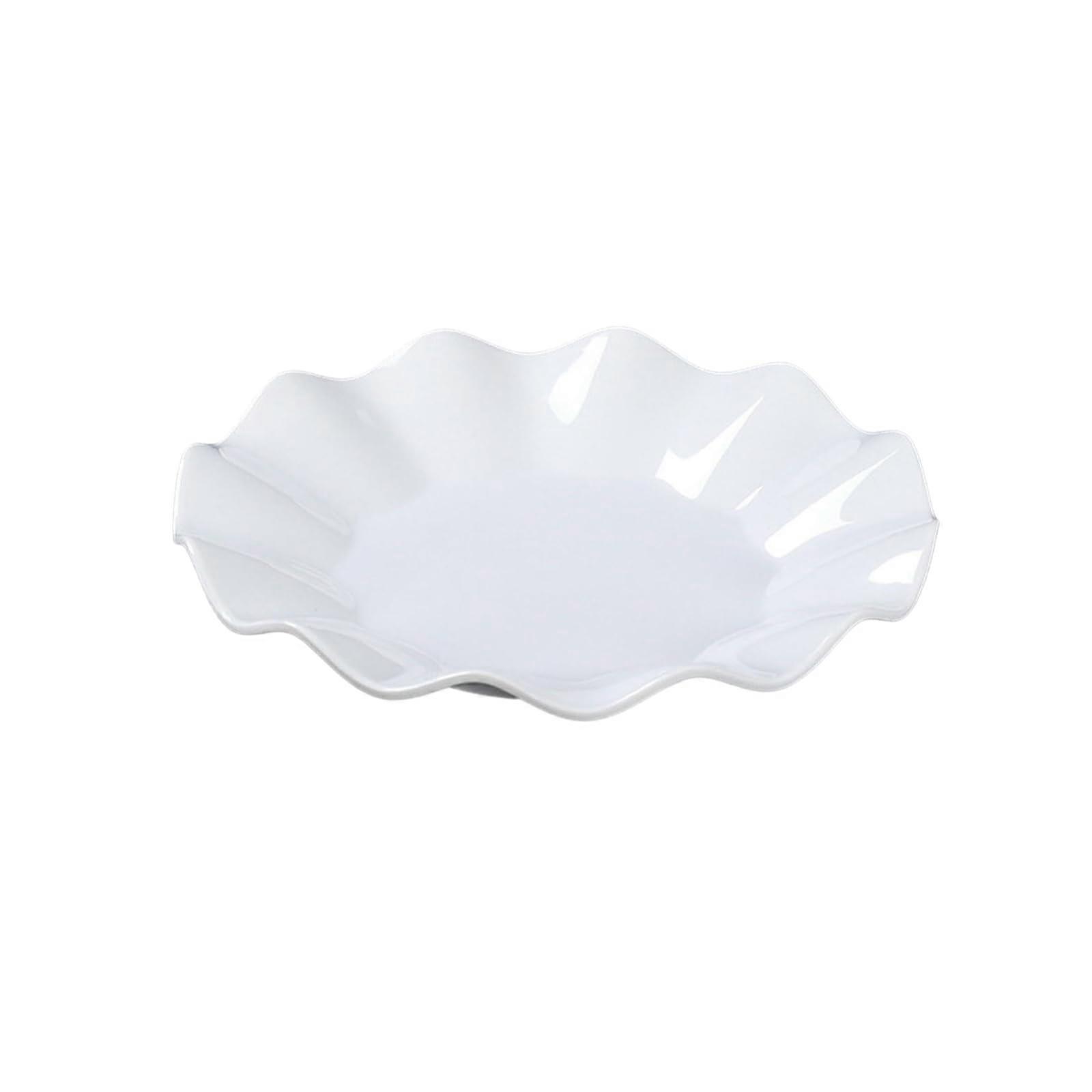 White Porcelain Dinnerware Set 9.5 Inch Round Plate Microwave Dishwasher Safe Elegant Tableware