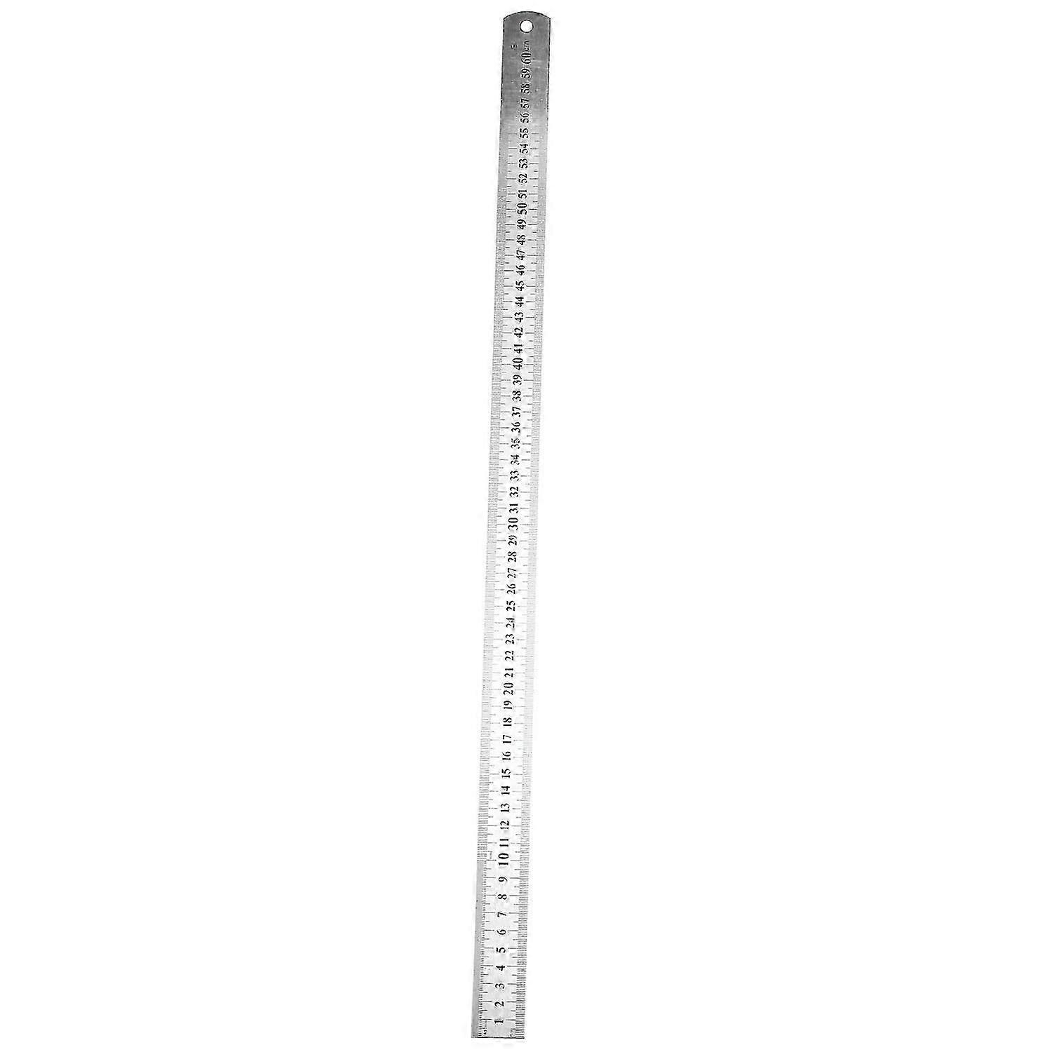 Stainless Steel Double Side Straight Edge Ruler 60cm/24", Silver