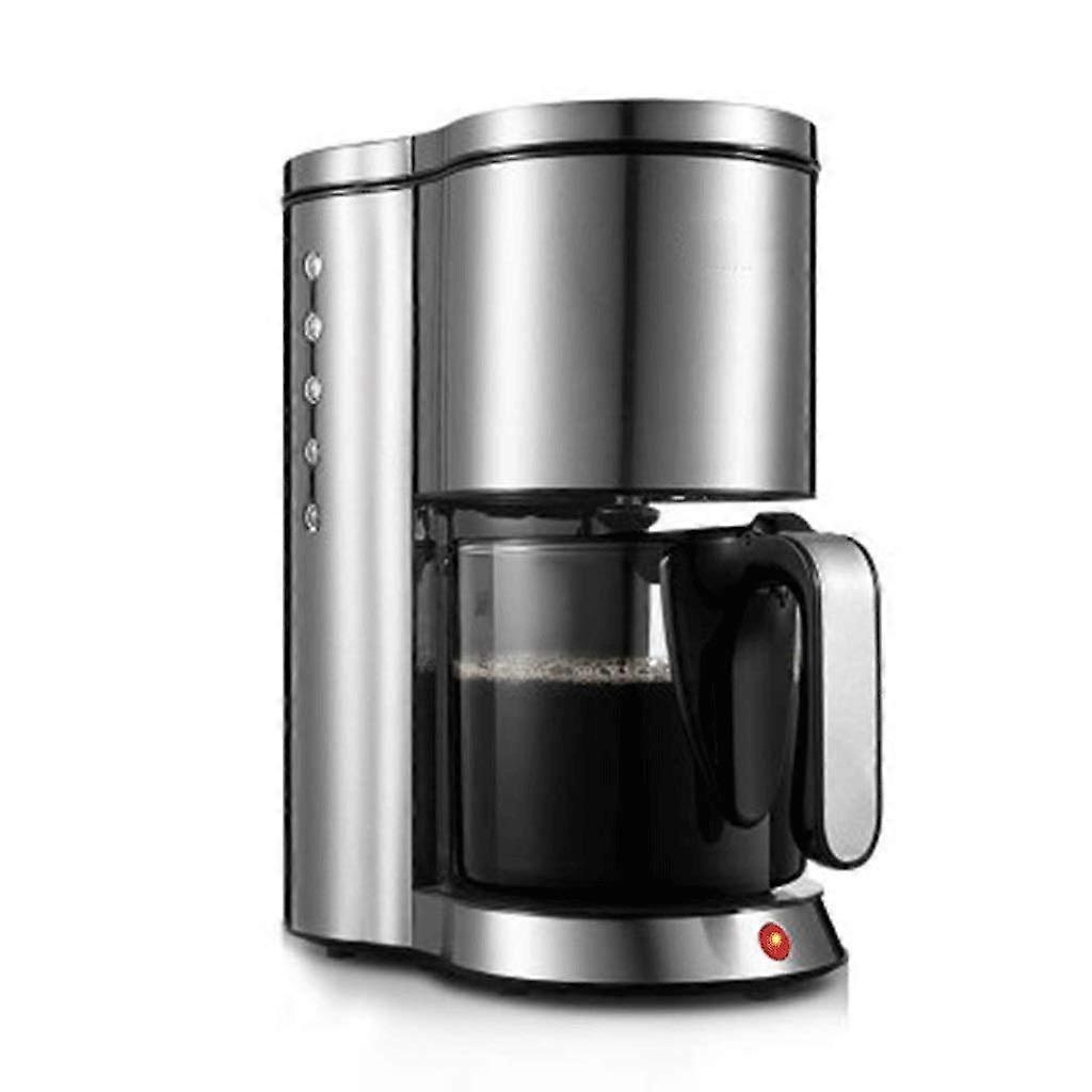 Stainless Steel Programmable Coffee Maker with Large 1.25L Capacity and Espresso Cappuccino Function