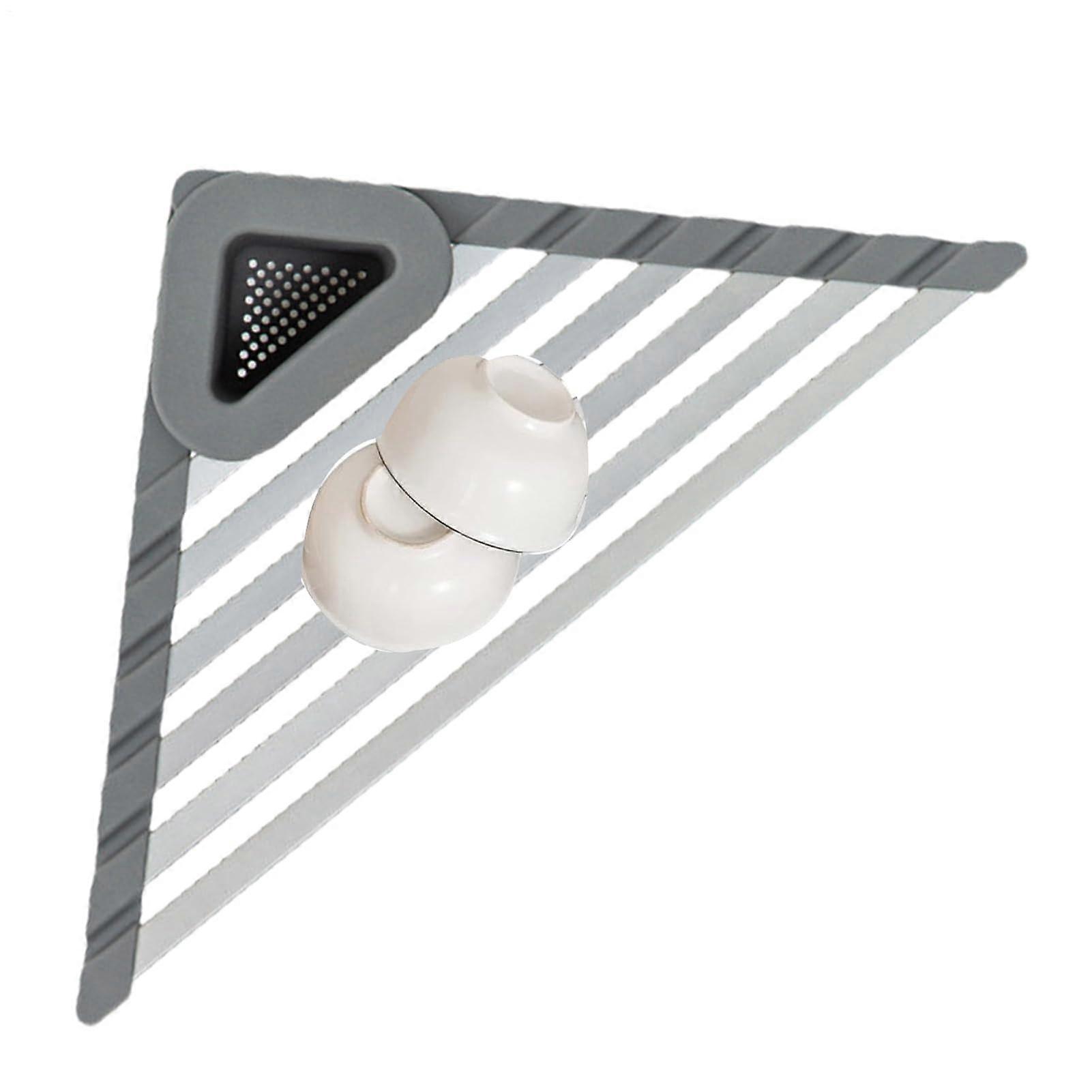 Corner Sink Organizer Triangle Dish Drying Rack SpaceSaving RustProof Stainless Steel Tray