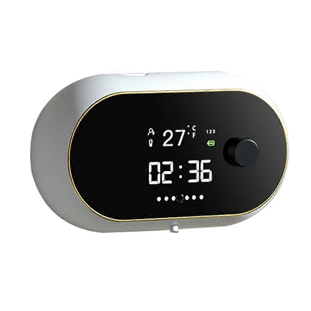 Automatic Soap Dispenser Wall Mounted Rechargeable with LED Display Touchless for Kitchen Bathroom White