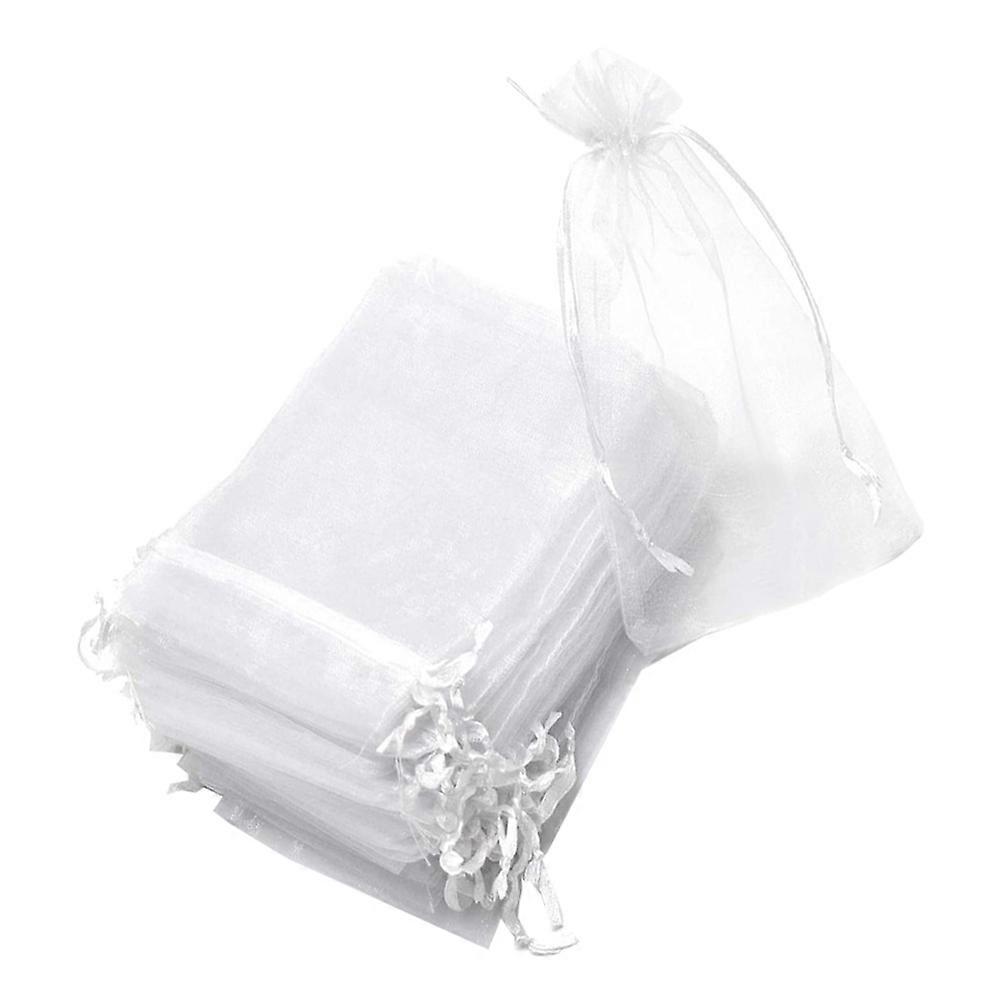 Drawstring Pocket Gauze Drawstring Bag for Storage Use 100Pcs White