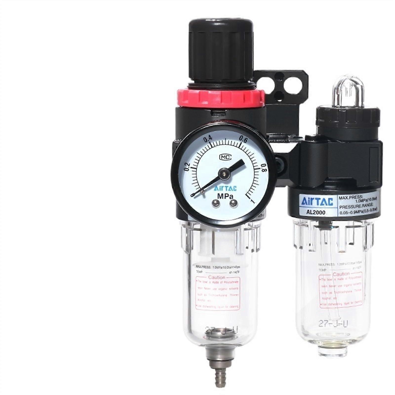 AFC2000 Air Compressor Filter Regulator with Oil Water Separator, Precise Pressure Control 8mm Straight