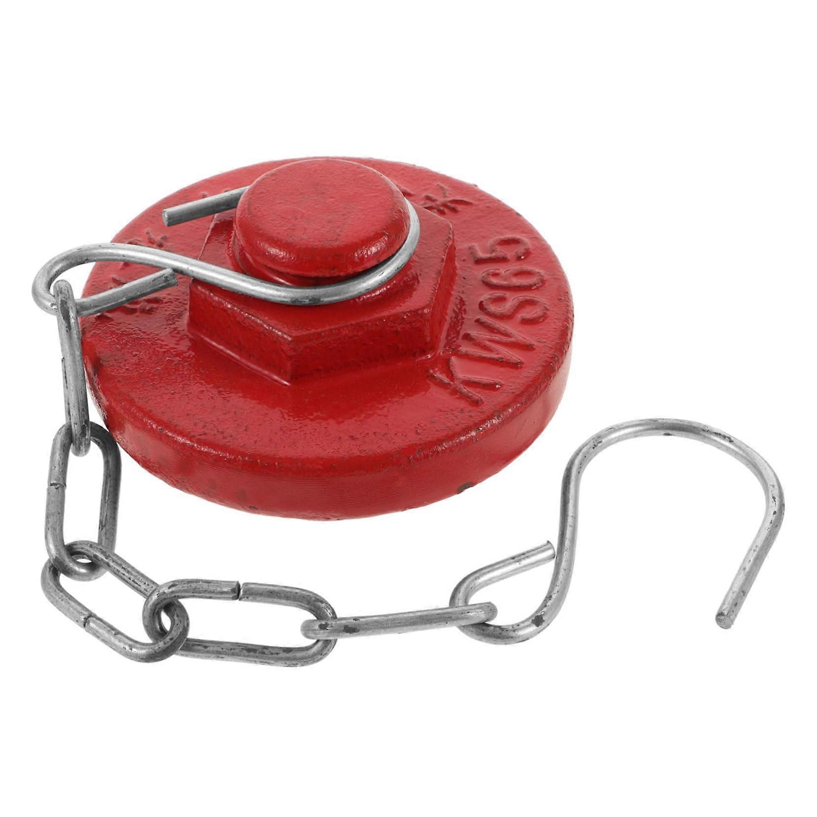 Fire Hydrant Cap with Chain Durable Iron Build Easy Installation Replacement for Fire Safety