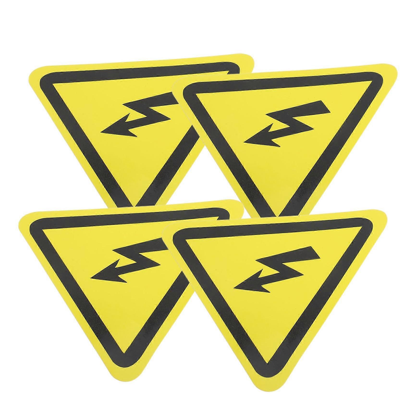Voltage Warning Sticker PVC Durable Electrical Safety Label Triangle Decal for Panels