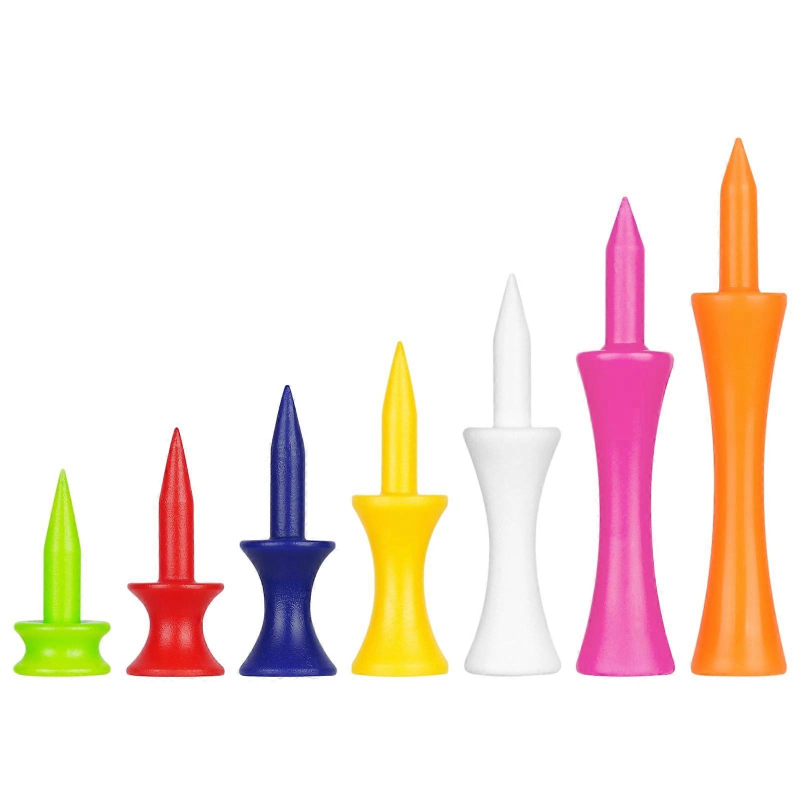 56 Pack Durable Plastic Golf Tees Mixed Sizes BreakResistant Colorful Reusable for Practice