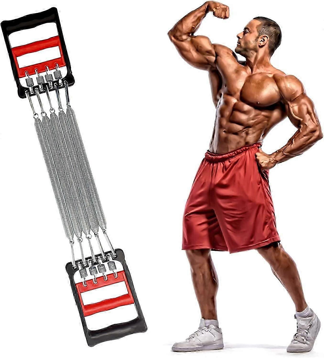 Adjustable 5-String Chest Expander, Upper Body Puller & Arm Muscle Exerciser for Home Gym