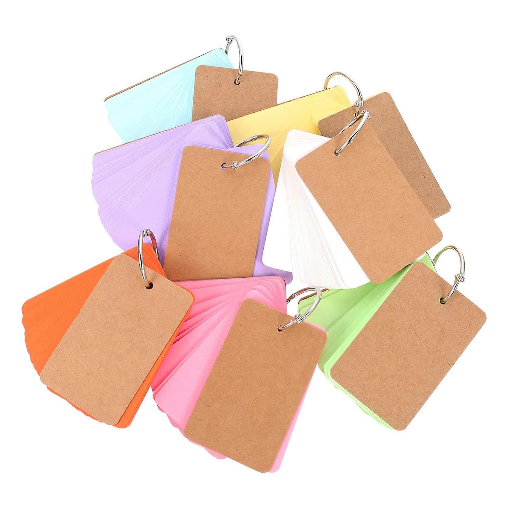 Blank Flashcards 7 Sets Colorful Study Cards with Binder for Vocabulary Notes and Planning