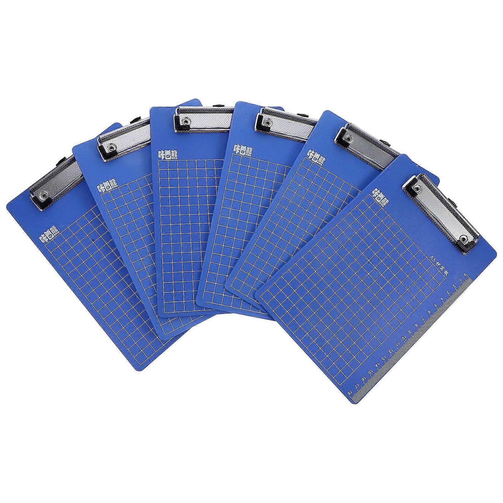Blue Plastic Clipboard A5 Clip Board for Office Use 6Pcs Pack