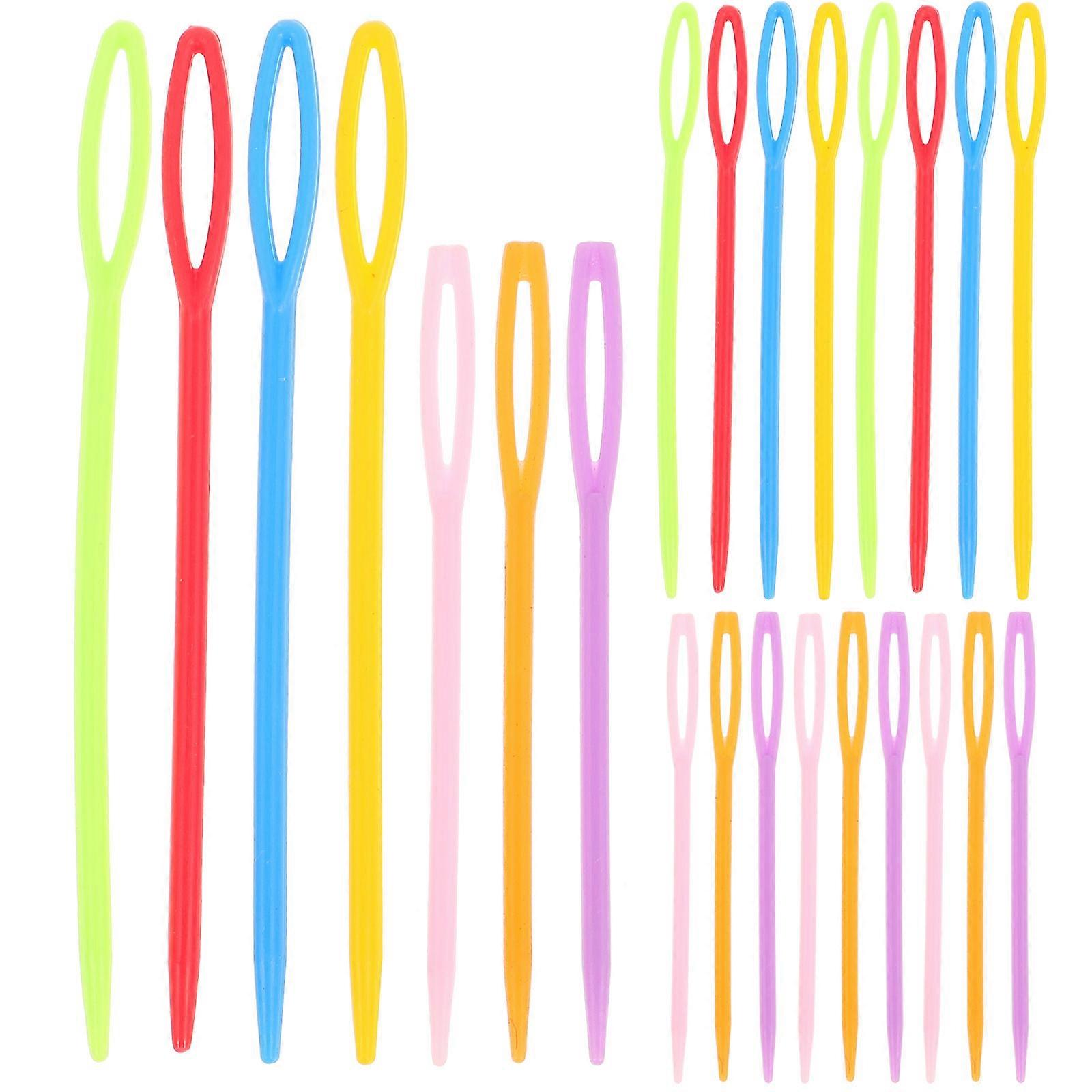 Sewing Needles Plastic Large Eye for Sewing Use 40Pcs Assorted Colors