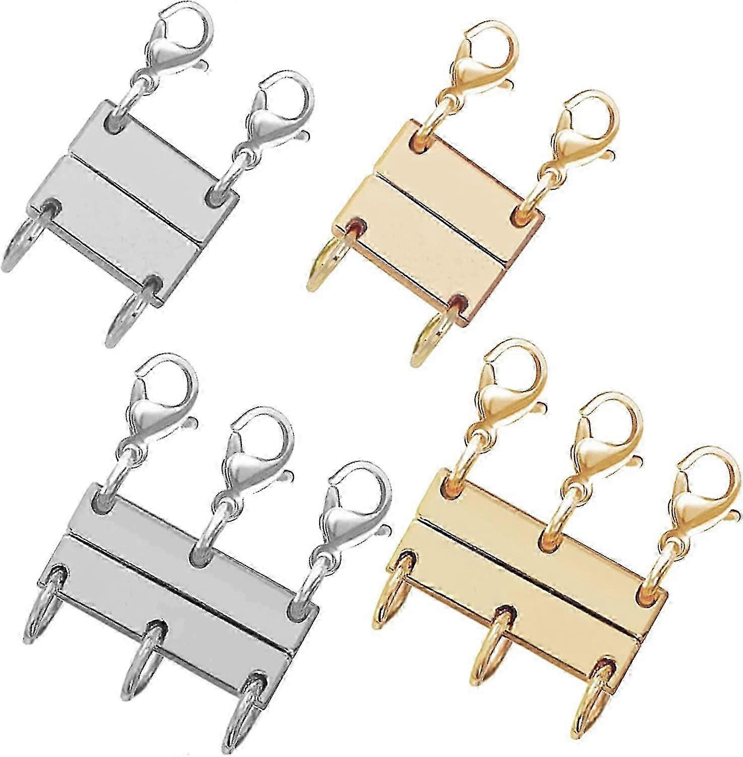 Stackable Necklace Magnetic Lock Clasp for Layering 2pc