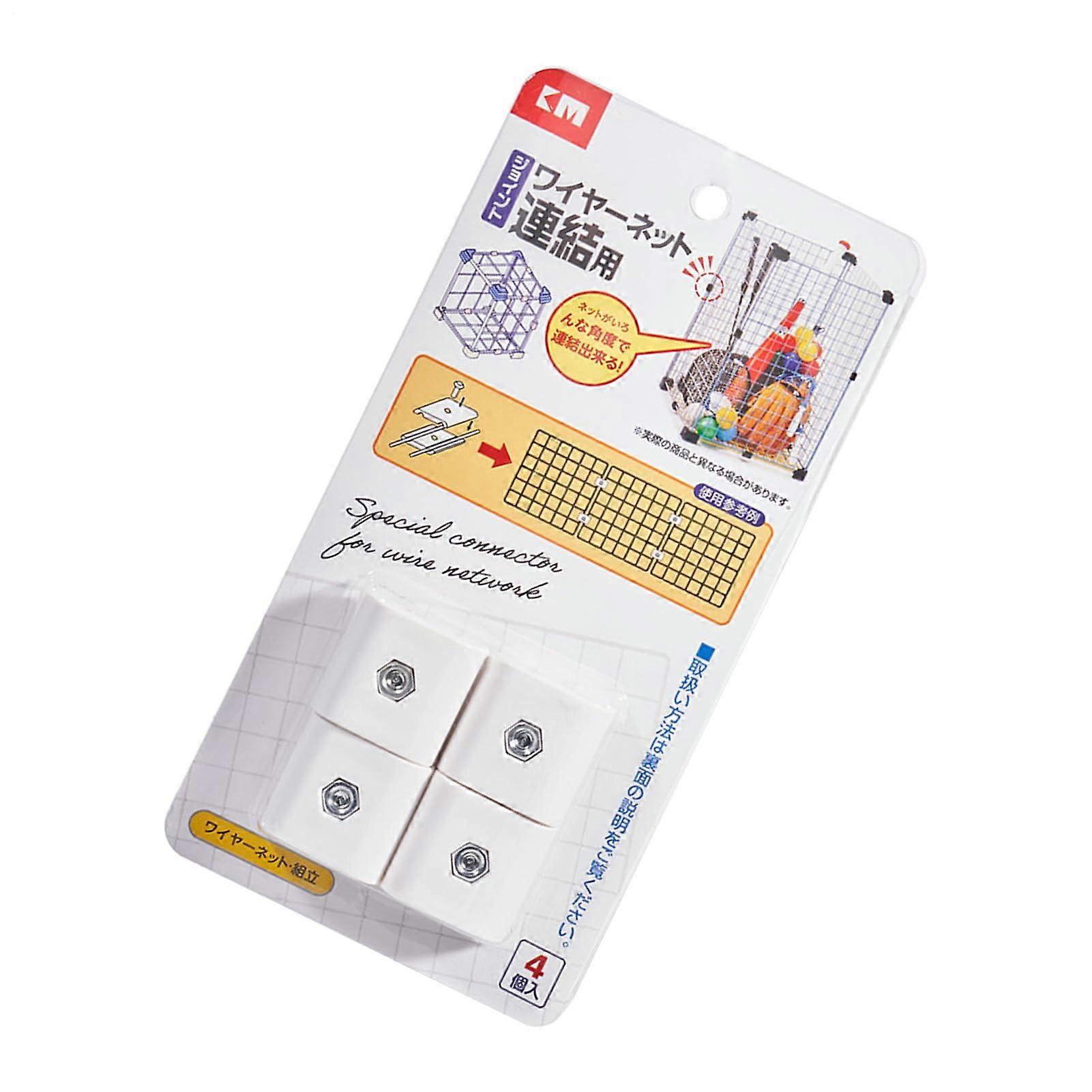 Grid Cube Connectors for Pet Cages, TightFit Locking Design, Tool Assembly, Versatile Wire Storage Use