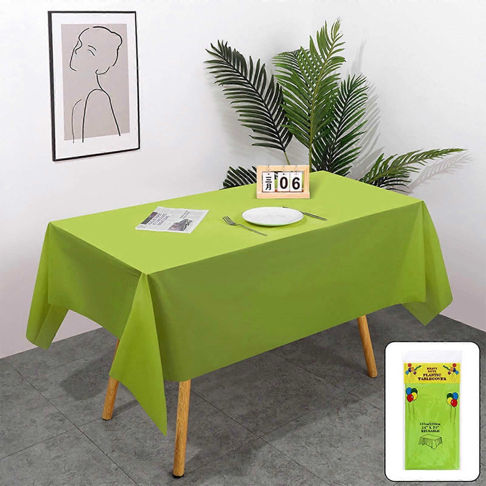 Solid Color Square Disposable Tablecloth, Large Plastic Rectangle Table Cover, Wipe Clean Party Tablecloth
