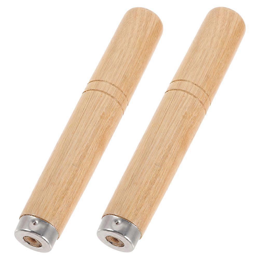 Solid Wood Spatula Handle Replacement for Kitchen Use Heat Resistant 2Pcs