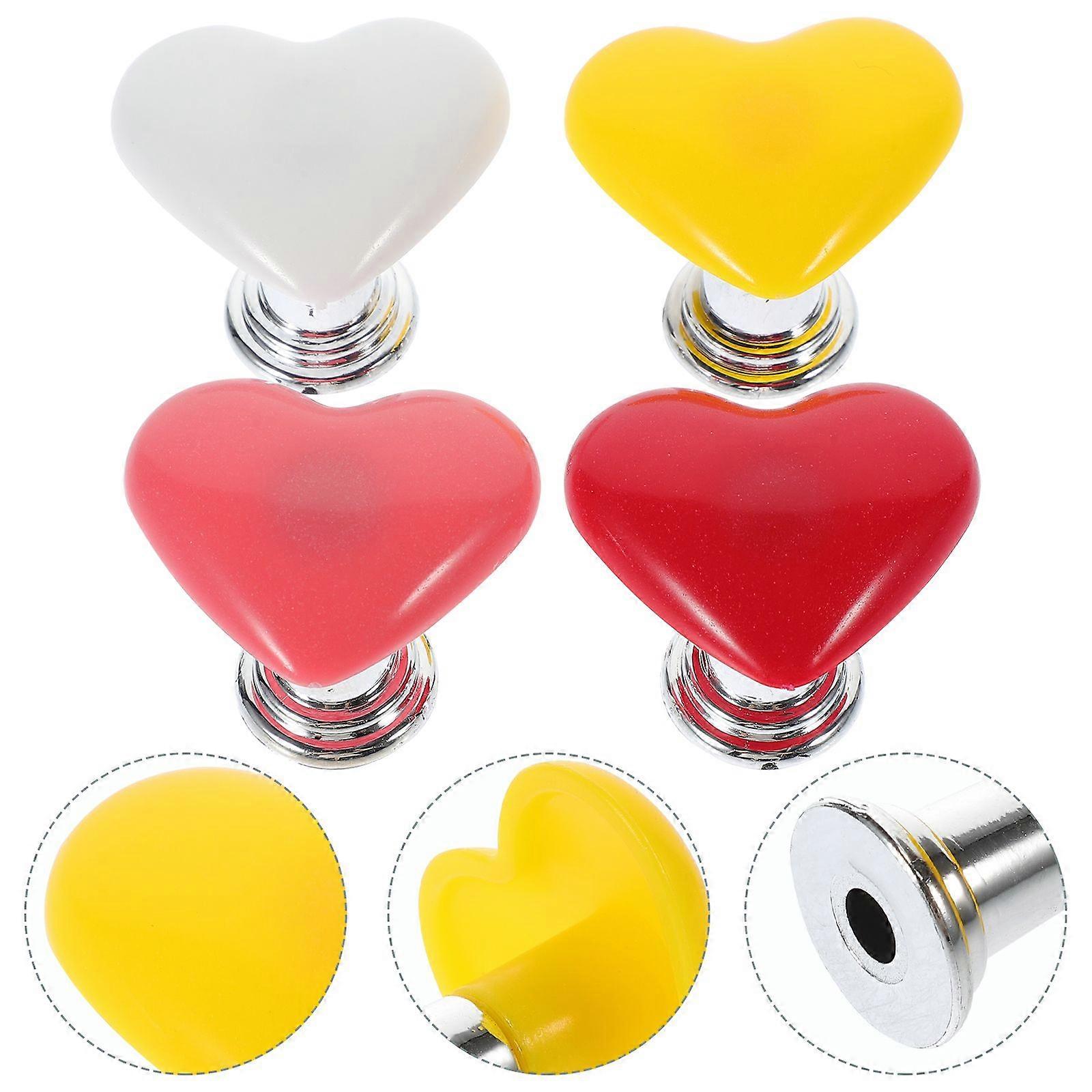 4 pcs Heart Toilet Button Knobs Toilet Flush Button Handle Manicure Toilet Button Knobs