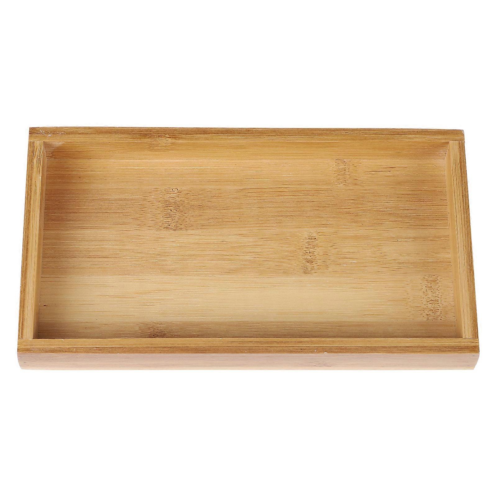 Bamboo Food Serving Tray for Kitchen 1Pcs Khaki Practical Rectangular Tray