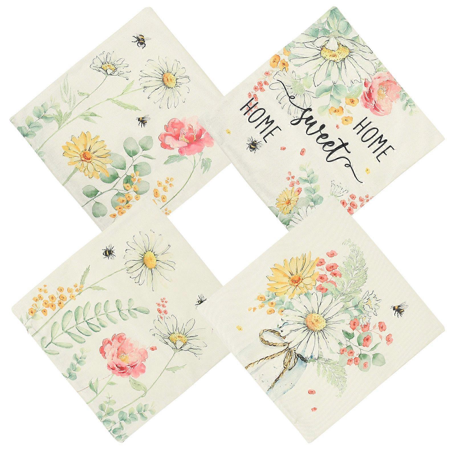 Spring Theme Pillowcase Sofa Pillow Covers for Home Use 8Pcs Set