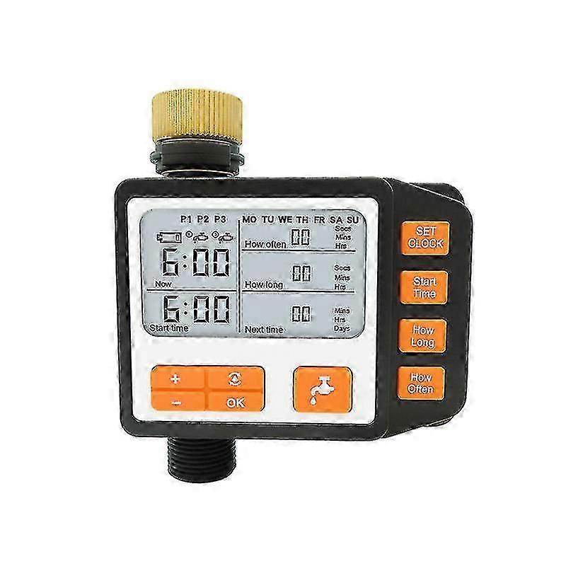 Metal Head Watering Timer with LED Display for Drip Irrigation Systems