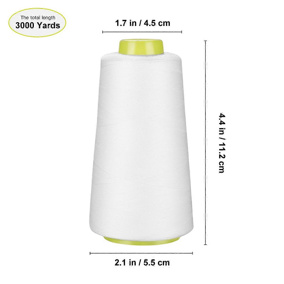 Polyester Thread Spool for Sewing Use Artibetter 3000 Yards White