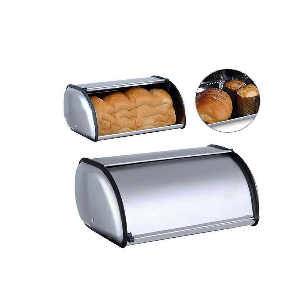 Bread Storage Case Stainless Steel Box for Kitchen Use Silver