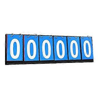 6 Digit Table Top Scoreboard Portable Sports Scorekeeper Flip Scoring Board compatible Tennis Basketball Indoor Games Blue