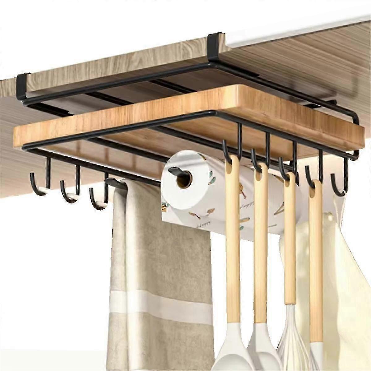 Kitchen Non-Punch Storage Rack Multi-Function Cutting Board Storage Rack Cabinet Hanging Under-Cabi,x