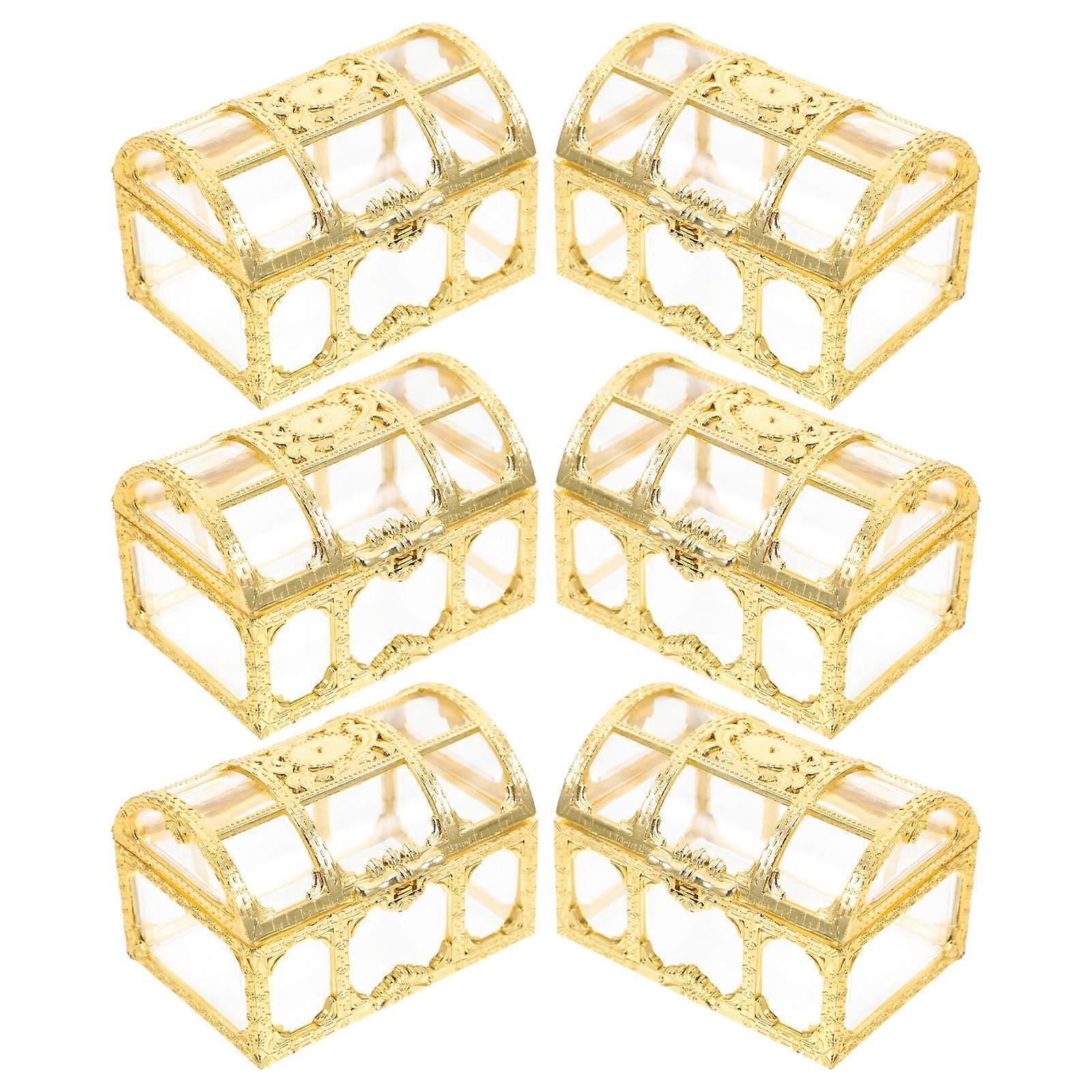 6pcs Candy Packaging Box Small Treasure Chest Sweets Box Wedding Candy Box